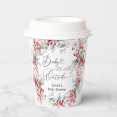 Baby het is koud buiten Winter Floral Baby shower Papieren Bekers (Voorkant)