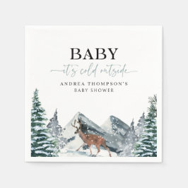 Baby Het is koud buiten Winter Forest Baby shower Servet