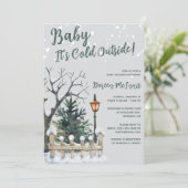 Baby Het is koud buiten, Winter Gewaardeerd Baby s Kaart (Staand voorkant)