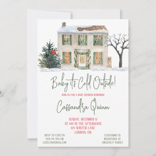 Baby Het is koud buiten, Winter Gewaardeerd Baby s Kaart (Voorkant)