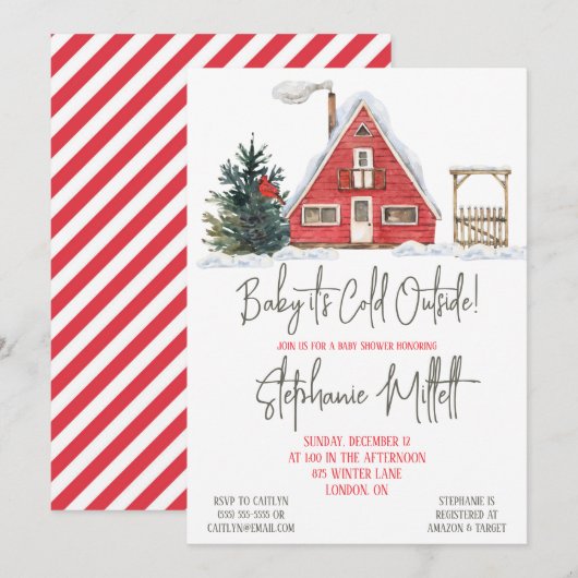 Baby Het is koud buiten, Winter Gewaardeerd Baby s Kaart (Voorkant / Achterkant)