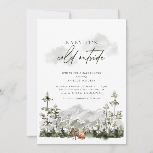 Baby Het is koud buiten | Winter Heerlijke douche Kaart (Voorkant)