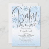 Baby Het Is Koud Buiten Winter Jongen Baby Shower  Kaart (Voorkant)
