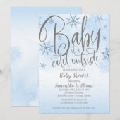 Baby Het Is Koud Buiten Winter Jongen Baby Shower  Kaart (Voorkant / Achterkant)