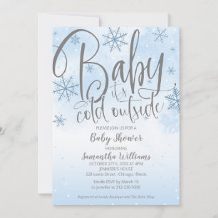 Baby Het Is Koud Buiten Winter Jongen Baby Shower  Kaart