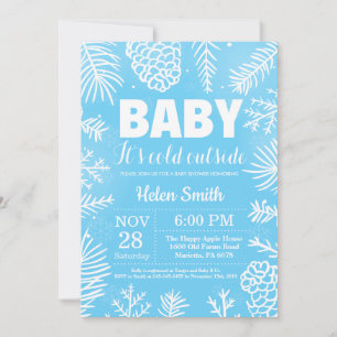 Baby het is koud buiten Winter Jongen Baby Shower Kaart