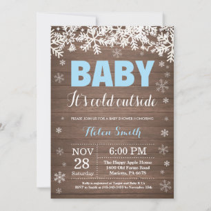 Baby het is koud buiten Winter Jongen Baby Shower Kaart