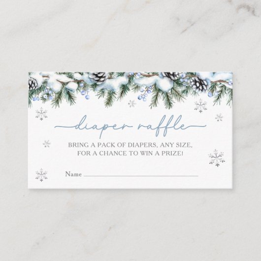 Baby Het is koud buiten Winter Luier Raffle Informatiekaartje (Voorkant)