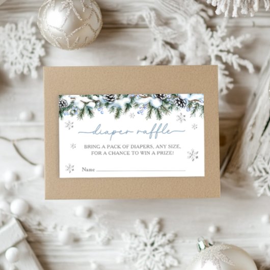 Baby Het is koud buiten Winter Luier Raffle Informatiekaartje