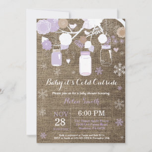 Baby het is koud buiten Winter Mason Jar Baby Show Kaart