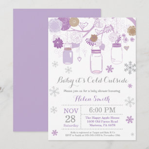 Baby het is koud buiten Winter Mason Jar Baby Show Kaart