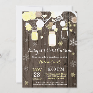 Baby het is koud buiten Winter Mason Jar Baby Show Kaart