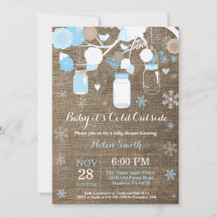 Baby het is koud buiten Winter Mason Jar Baby Show Kaart
