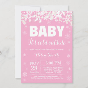 Baby het is koud buiten Winter Meisje Baby Borrel Kaart