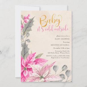 Baby het is koud buiten Winter Meisje Baby Shower Kaart