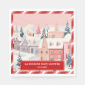 Baby Het is koud Buiten Winter meisje Baby shower Servet (Voorkant)