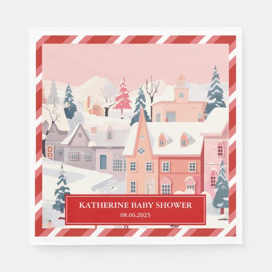 Baby Het is koud Buiten Winter meisje Baby shower Servet (Voorkant)