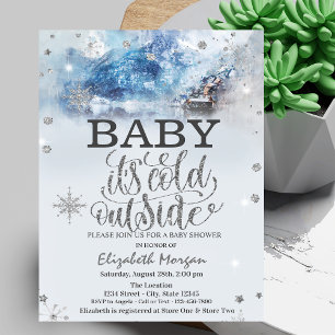 Baby Het is koud buiten Winter Mountain Lake Kaart