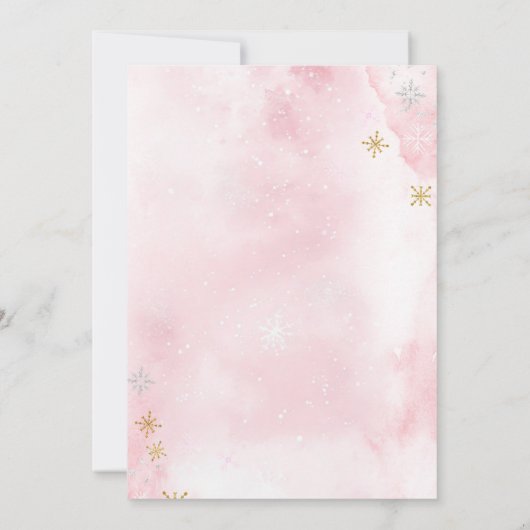 Baby Het is koud buiten Winter Pink Bow Baby showe Kaart (Achterkant)