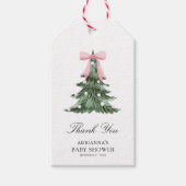 Baby Het is koud buiten Winter Pink Bow Dank u Cadeaulabel (Voorkant)