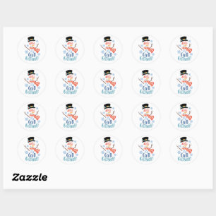 Baby Het is koud buiten Winter Ronde Sticker