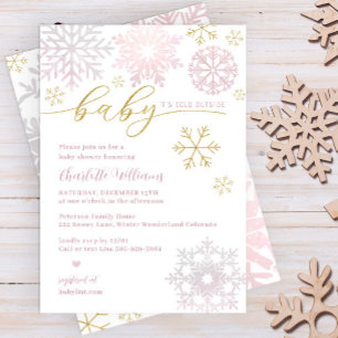 Baby Het is koud buiten Winter Shower Uitnodigen Kaart