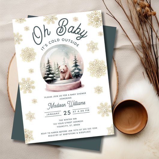 Baby het is koud buiten Winter Snow Baby Shower Kaart