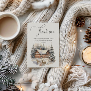 Baby Het is koud buiten Winter Snow Deer Dank u Bedankkaart