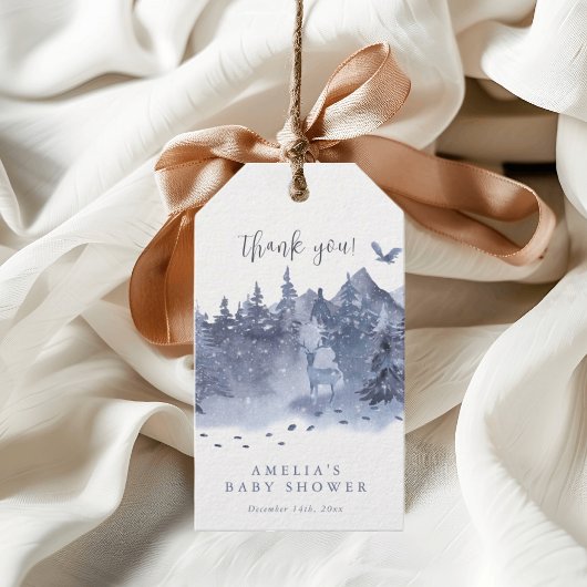 Baby Het is koud buiten Winter Snow Forest Deer Cadeaulabel