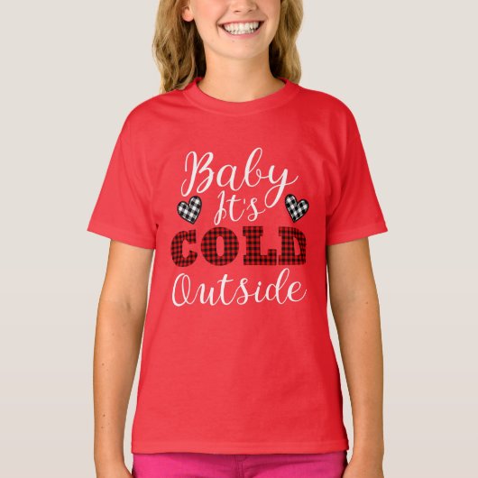 Baby Het is koud buiten Winter T-shirt (Voorkant)