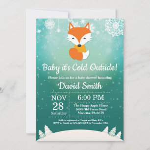 Baby het is koud buiten Winter Vos Baby Shower Kaart
