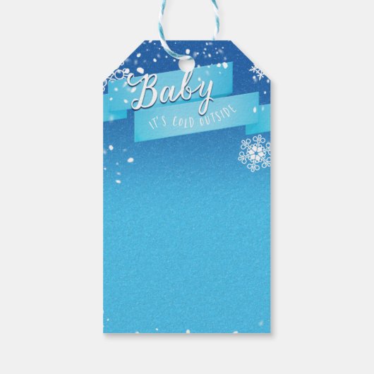 Baby het is koud buiten Winter Wonderland Vakantie Cadeaulabel (Achterkant)