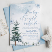 Baby het is koud buiten, winterblauw Baby shower Kaart