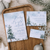 Baby het is koud buiten, winterblauw Baby shower Kaart