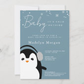 Baby Het is koud buiten winterblauwe Schattigee pi Kaart (Voorkant)