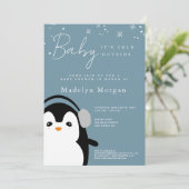 Baby Het is koud buiten winterblauwe Schattigee pi Kaart (Staand voorkant)