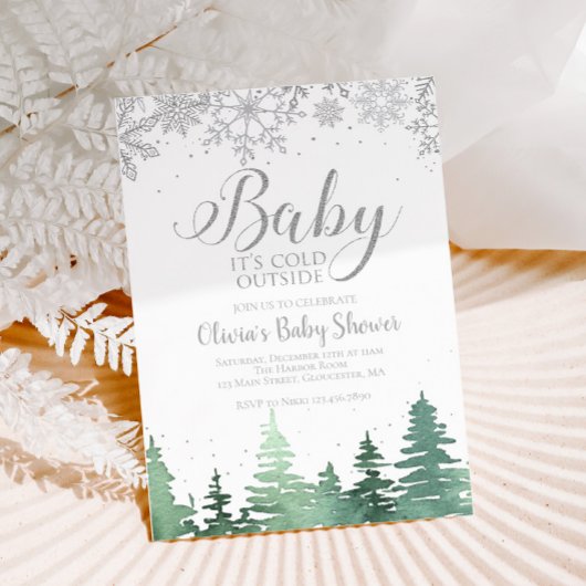 Baby het is koud buiten Winterbomen Kaart