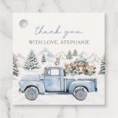 Baby Het is Koud Buiten Winterbos Baby shower Bedankjes Labels (Voorkant)