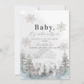 Baby Het is Koud Buiten Winterbos Baby shower Kaart (Voorkant)