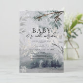 Baby Het is Koud Buiten Winterbos Baby shower Kaart (Staand voorkant)