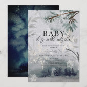 Baby Het is Koud Buiten Winterbos Baby shower Kaart (Voorkant / Achterkant)