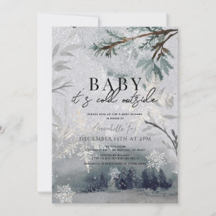 Baby Het is Koud Buiten Winterbos Baby shower Kaart