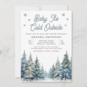 Baby Het is Koud Buiten Winterbos Baby shower Kaart (Voorkant)