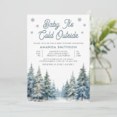 Baby Het is Koud Buiten Winterbos Baby shower Kaart (Staand voorkant)