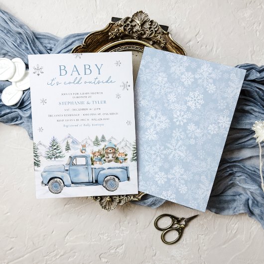 Baby Het is Koud Buiten Winterbos Baby shower Kaart