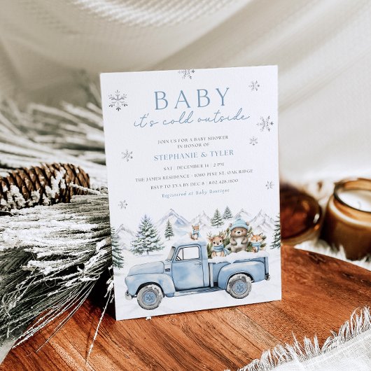 Baby Het is Koud Buiten Winterbos Baby shower Kaart