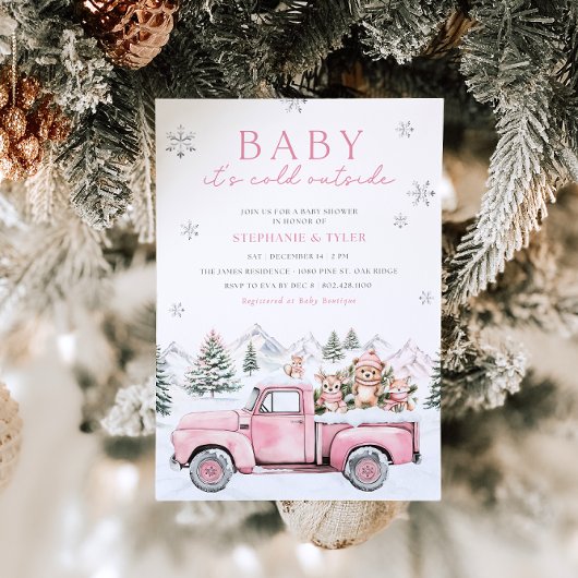 Baby Het is Koud Buiten Winterbos Baby shower Kaart