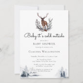 Baby Het is Koud Buiten Winterbos Baby shower Kaart (Voorkant)