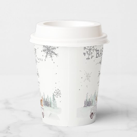 Baby Het is Koud Buiten Winterbos Baby shower Papieren Bekers (Rechts)