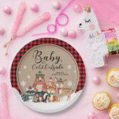 Baby Het is Koud Buiten Winterbos Baby shower Papieren Bordje (Feest)